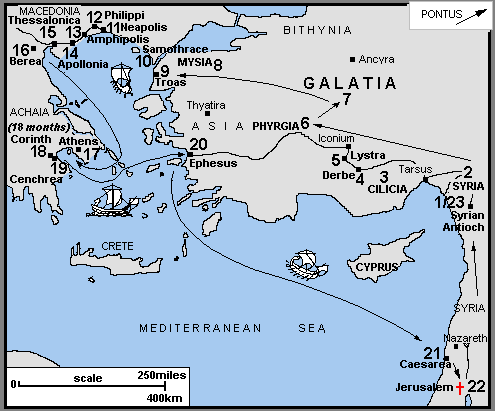 Fig 4: Paul’s Second Journey (from www.ccel.org/bible/phillips/JBPhillips.htm)