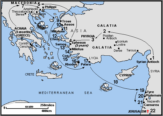 Fig 5: Paul’s Third Journey (from www.ccel.org/bible/phillips/JBPhillips.htm)